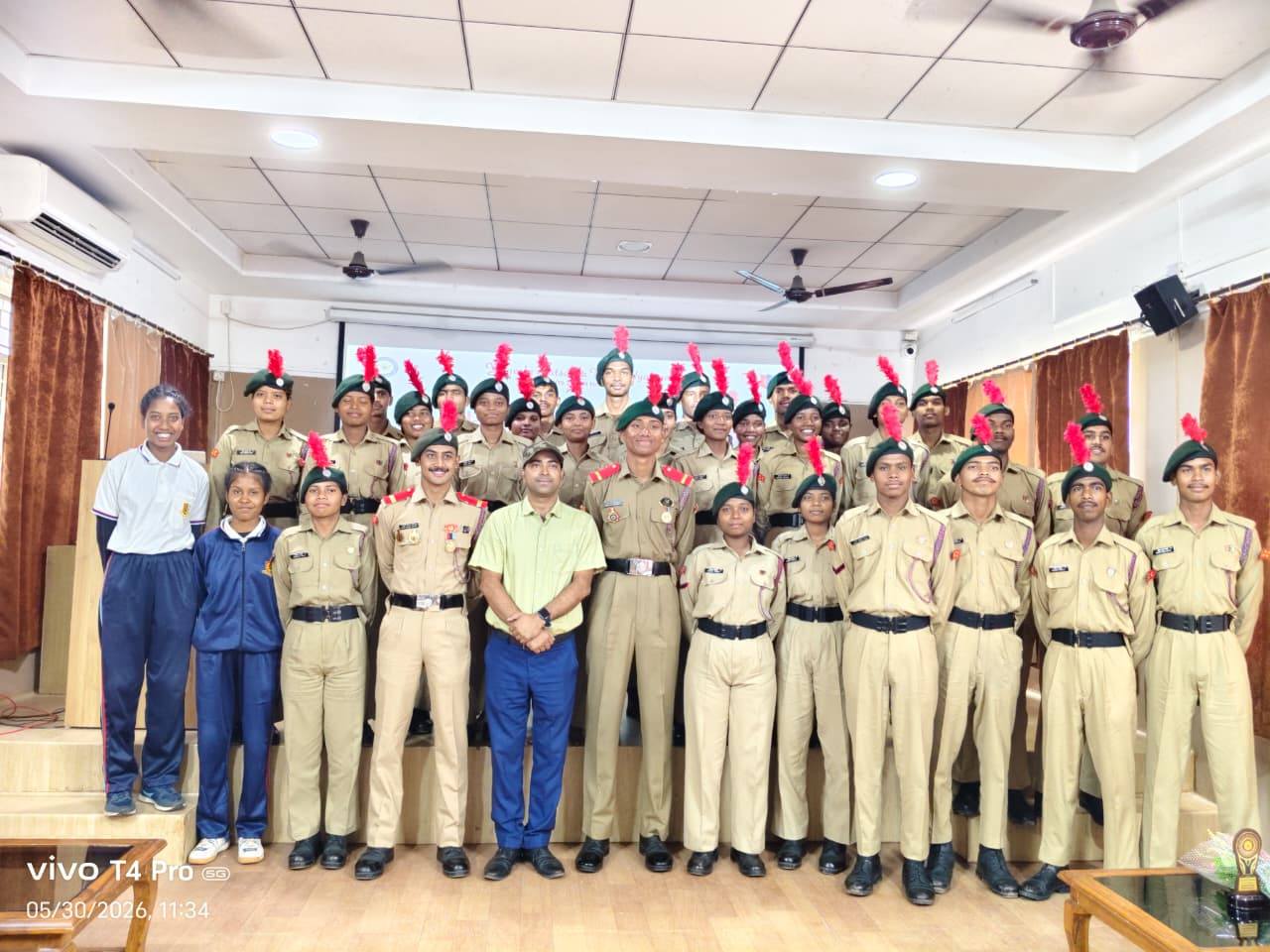 Today a *Samman Samaroh* was organised for NCC cadet Reet Raj Khalkho in the seminar hall of the college.