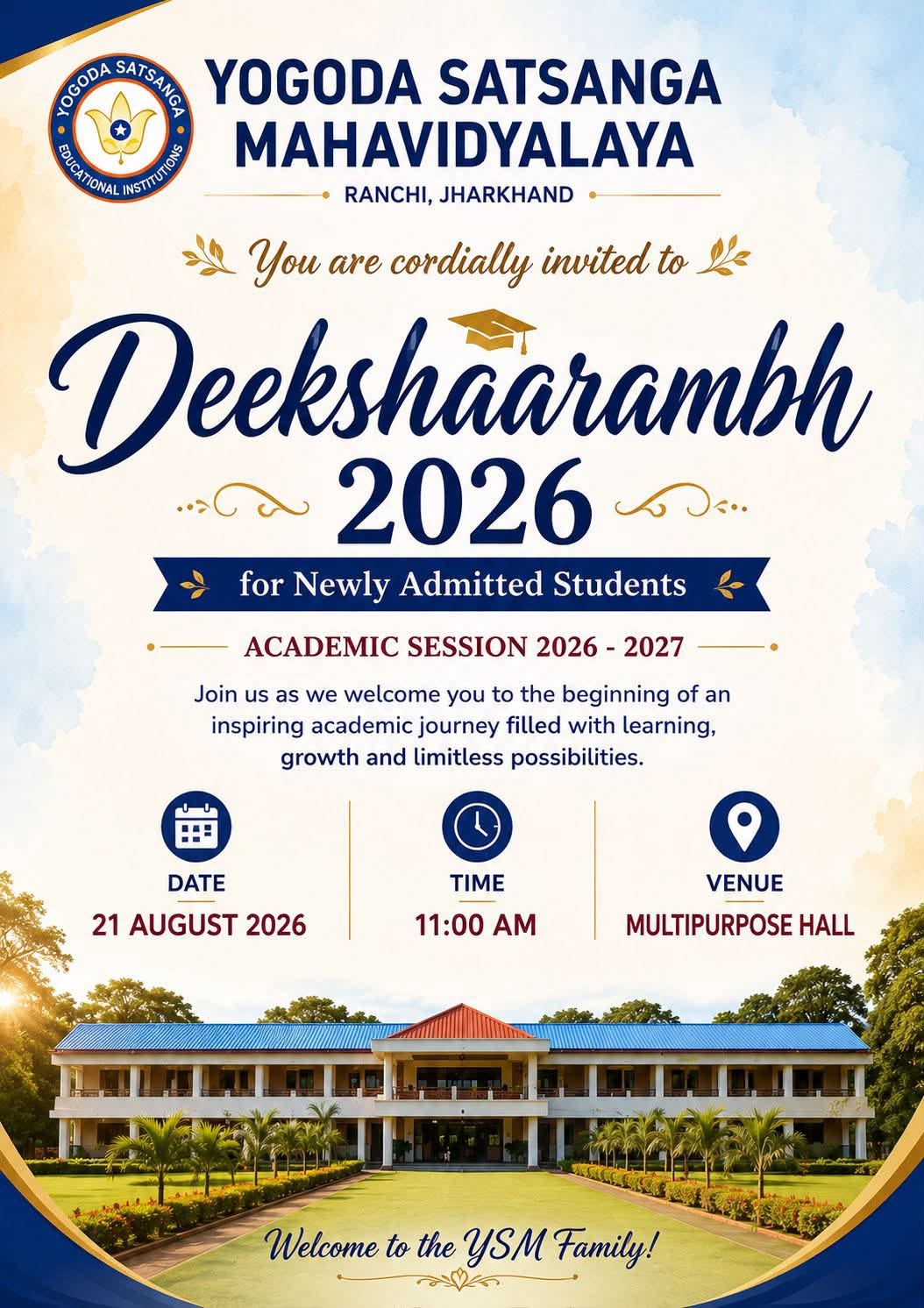 Deeksharambh Programme for Newly Admitted Students – Academic Session 2026–2027.